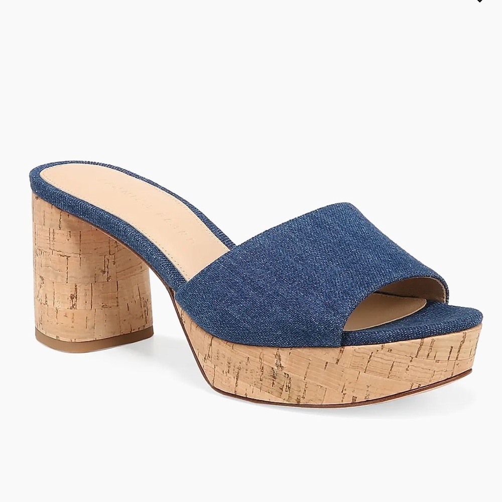 Veronica Beard Dali Denim Platform Mules